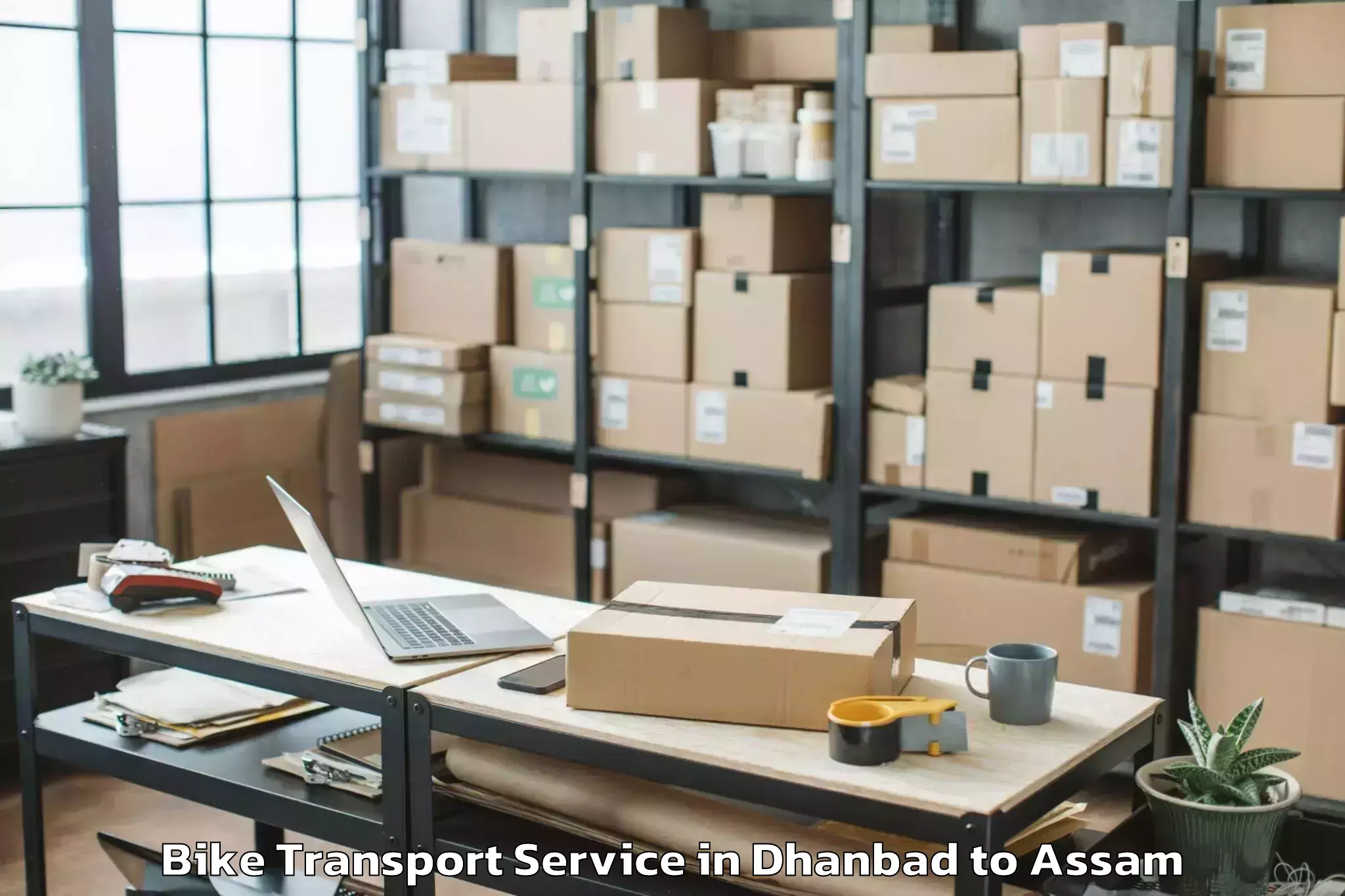 Hassle-Free Dhanbad to Sibsagar Bike Transport